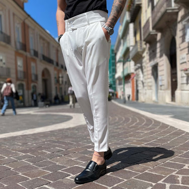 Pantalone Bianco con Doppio Bottone - FLAG STORE